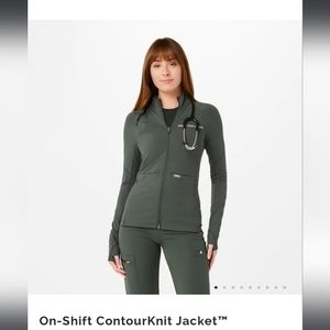 Figs Countour Knit Jacket Size XL color is Moss